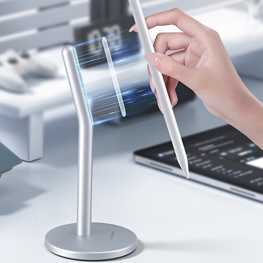 Starry Sky Gray Aluminum Alloy Magnetic Stand for Apple Pencil 2nd Generation - Sleek Design, Silicone Non-Slip Mat, Powerful Magnetic Attraction, Seamless Integration, iPad Stylus Holder|Modern Stylus Holder|Durable Stylus Holder