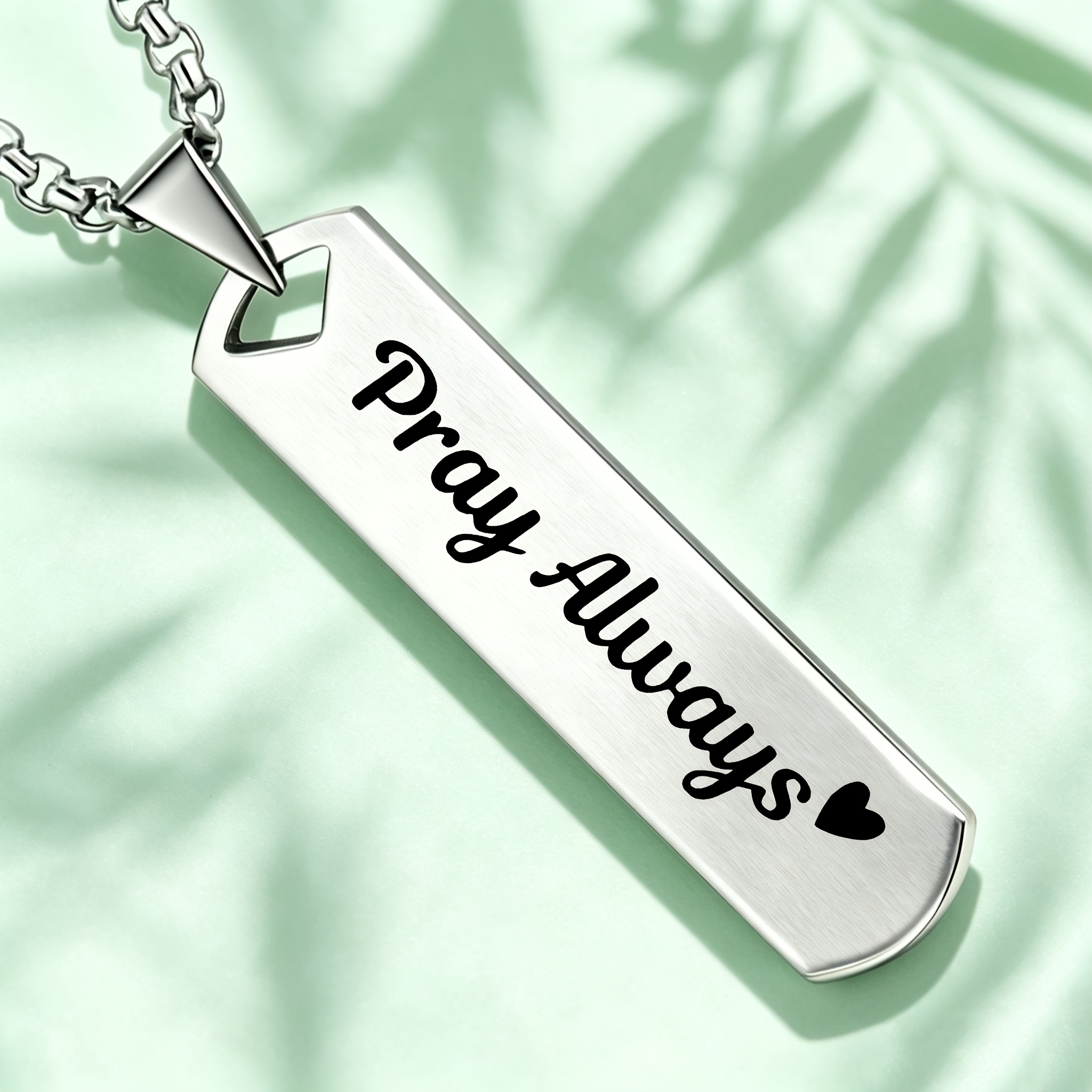 "Pray Always" Heartwarming Blessing Pendant Necklace, Elegant Design