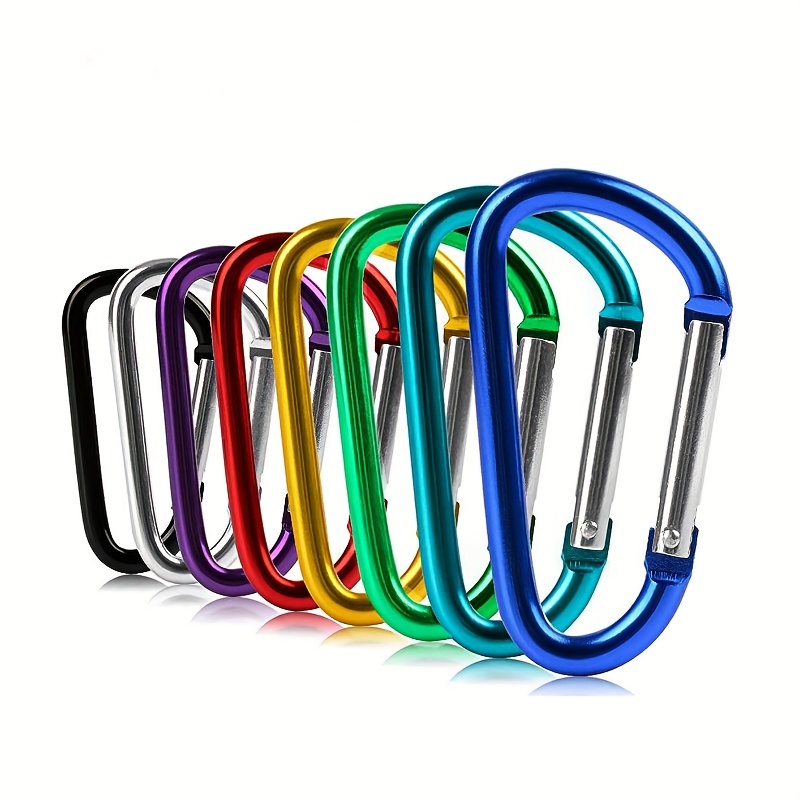 

8pcs Aluminum D- - Metal Keychain Buckles For Backpacks & Water Bottles, For