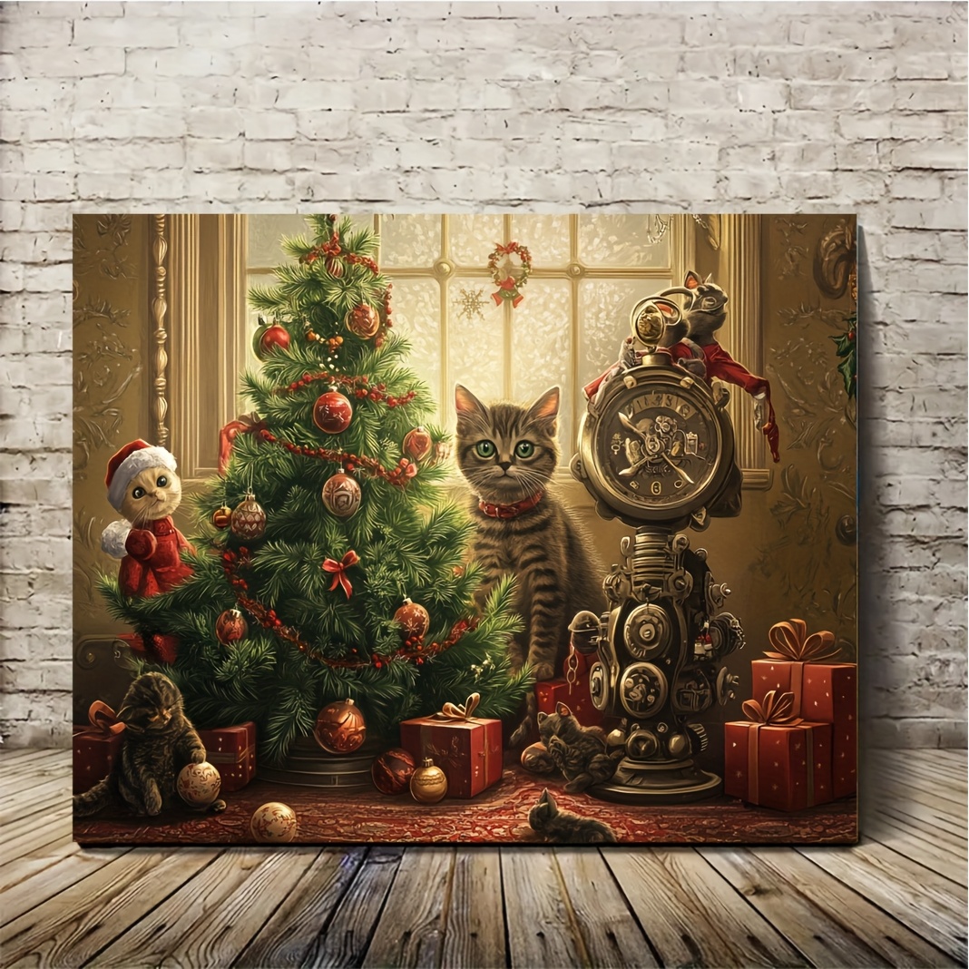 pieza impresión en gato navideño festivo Temu Mexico