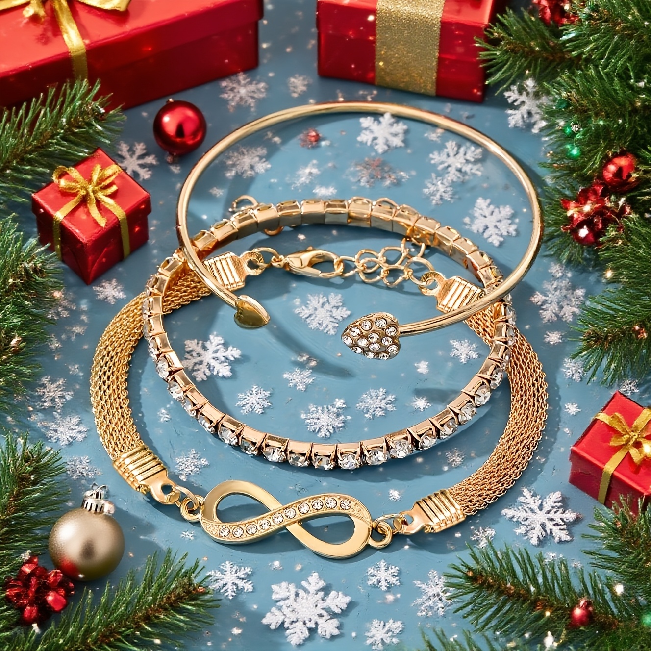 Conjunto de 3 pulseiras de braçadeira para mulher 4