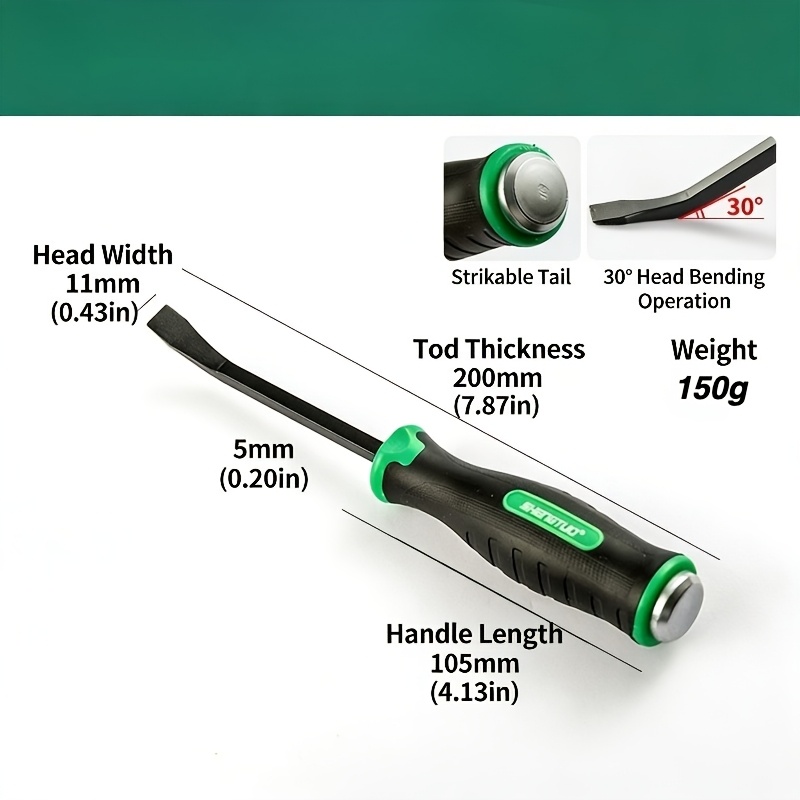 TEMU Heavy Duty Pry Bar Set With Ergonomic Non-slip Handle, Prying Tool Kit For Auto Repair Home Renovation Work, Lifting Prying Nail Pulling Trim