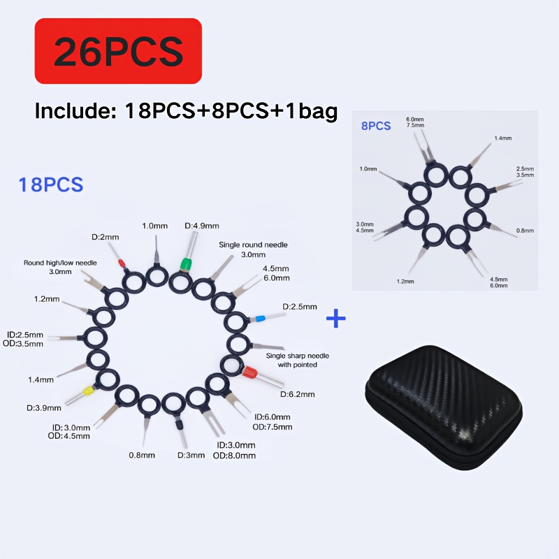 Image of 41/26pcs Car Terminal Removal Kit Box Wire Plug Connector Extractor Puller Release Pin Extractor Set For Automotive Repair