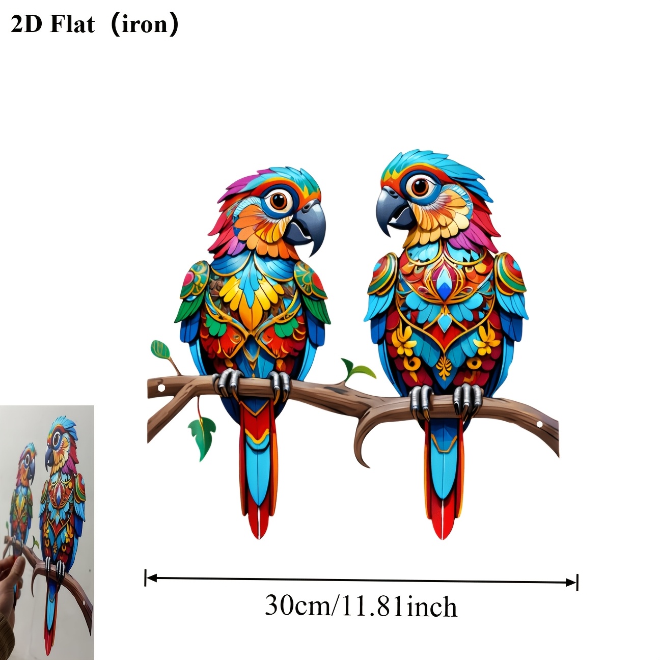 E-shop 2D flach, 1 Stück, zwei entzückende Metallvogel-Wanddekoration – für Terrasse, Garten, Hof und Schlafzimmerzaun-Dekor – das Geschenk für Familie