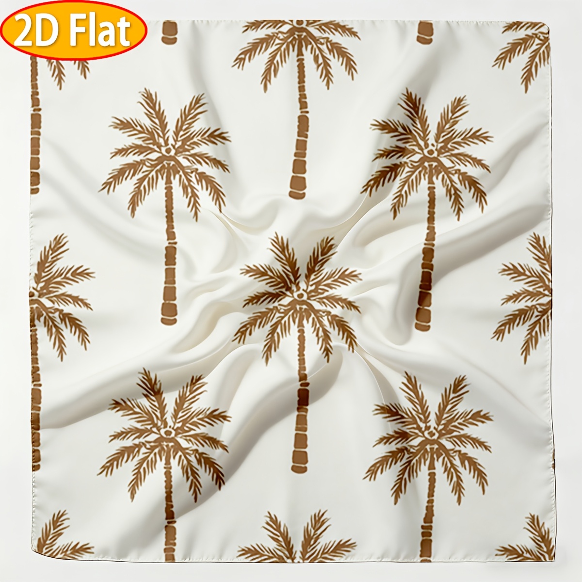 TEMU 1pc Women's Palm Tree Print Scarf - Multicolor Square Shawl Suitable For Daily Use, Reusable Gift For Easter, Christmas, Birthdays, Palm Tree