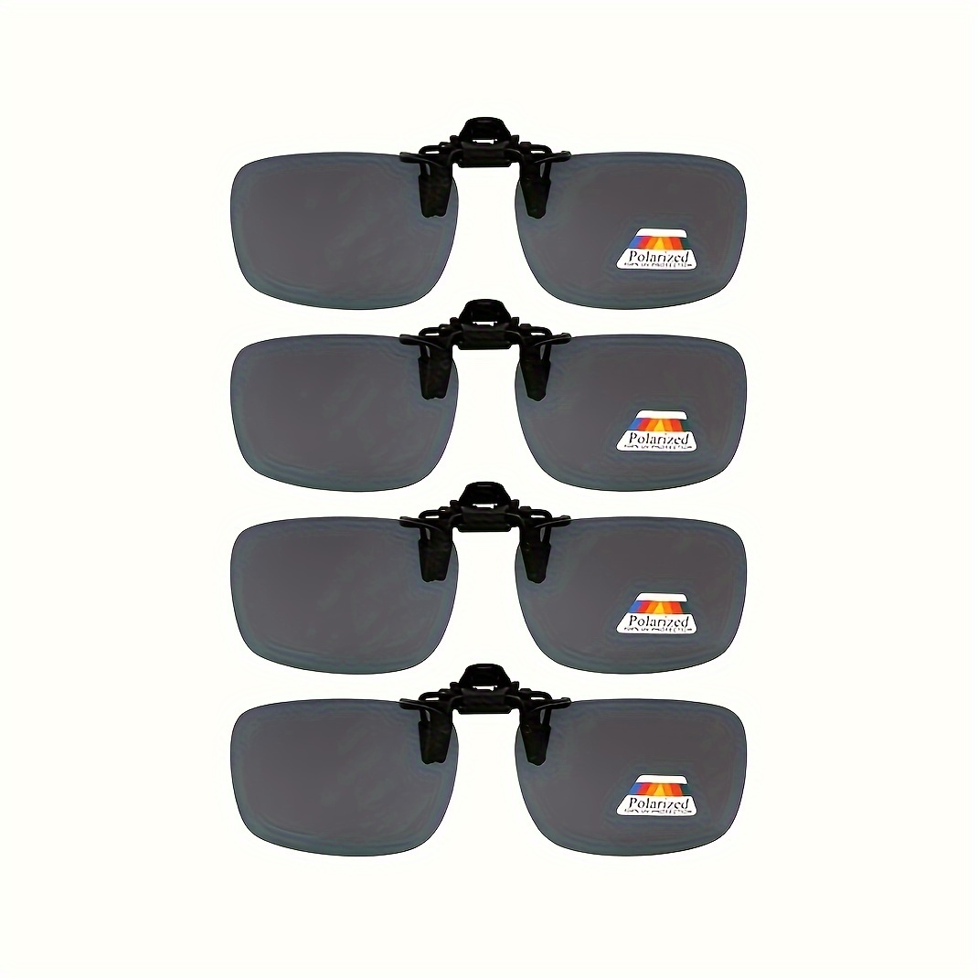 Men Polarized Clip-on Flip Up Square Sunglasses Night Vision Driving  Glasses New