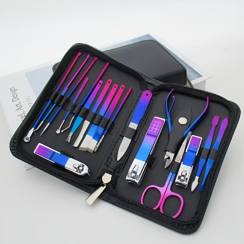 

Stainless Steel Manicure And Pedicure Kit With Travel Case, Nail Scissors And Grooming Tools