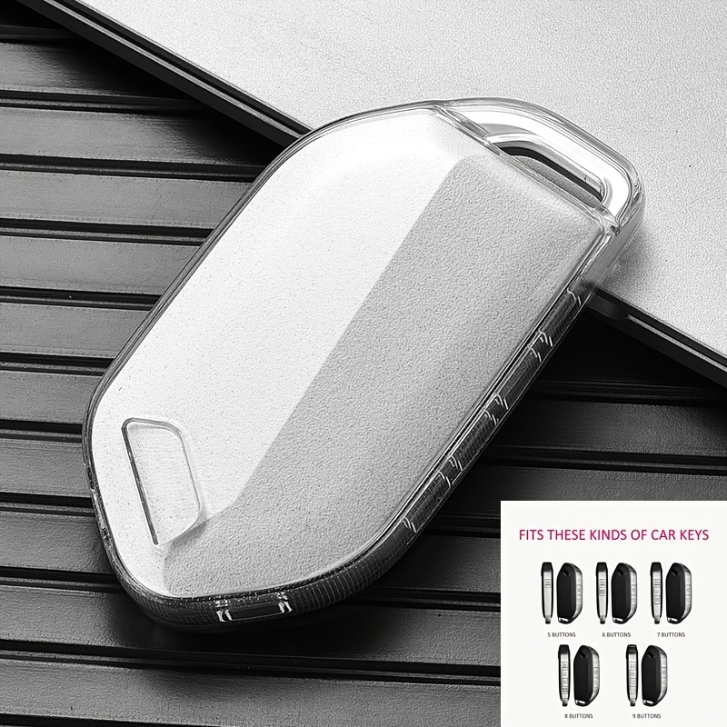 TEMU Suitable For Sorento Ev3 Ev5 Ev9 K3 K4 K5 Carnival 2024 2025 2026 Suitable For Tpu Transparent Black Car Key Case Keychain 9 Keys