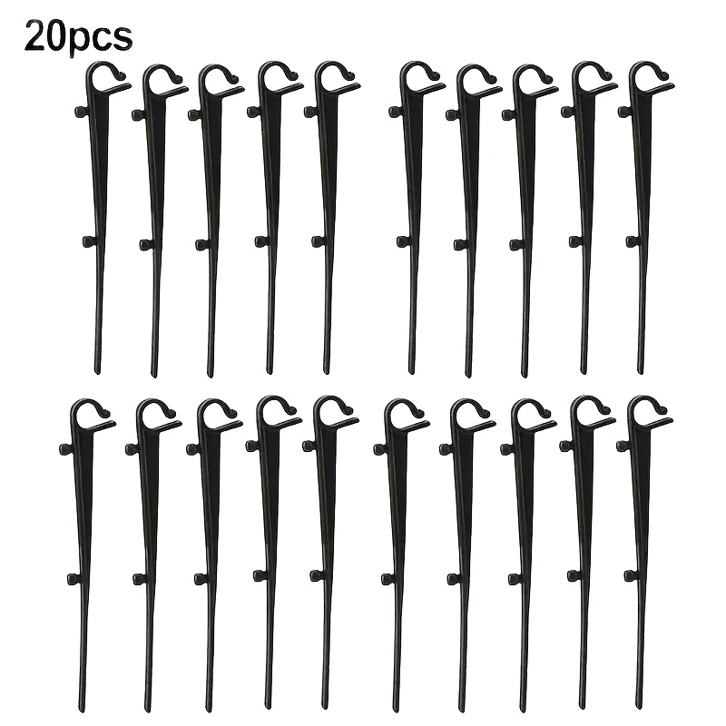 E-shop 20 Stück Dachrinnen-Schutz Boden-Pflock-Stecker, Kunststoff-Netz-Bodennagel-Befestigungsstifte, Gartenzubehör