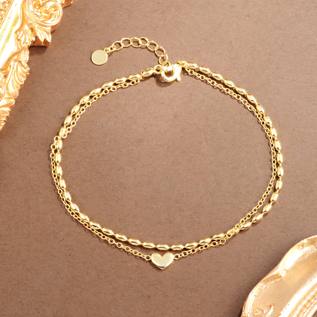 Double-layer Heart Anklet