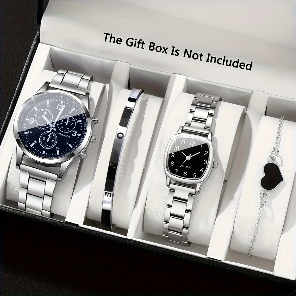 4pcs couple watch fashion   casual   quartz watch chain decor perfect grace bracelet set eid al   s day holiday gifts birthday gifts for for her the   for gifts Product details 0