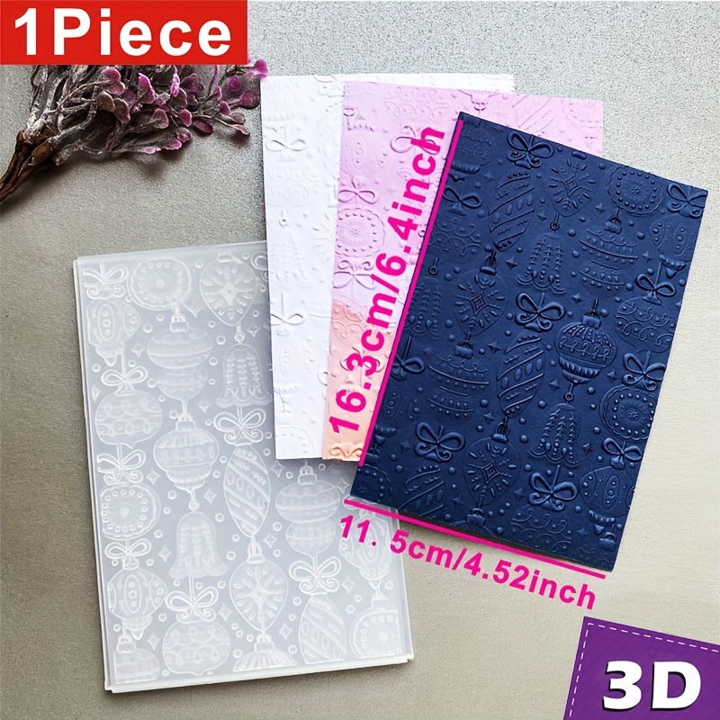 TEMU 1pc 3d Christmas Embossing Folder - Plastic Card Making Template For Diy Crafts, Scrapbooking, Photo , And Decoration