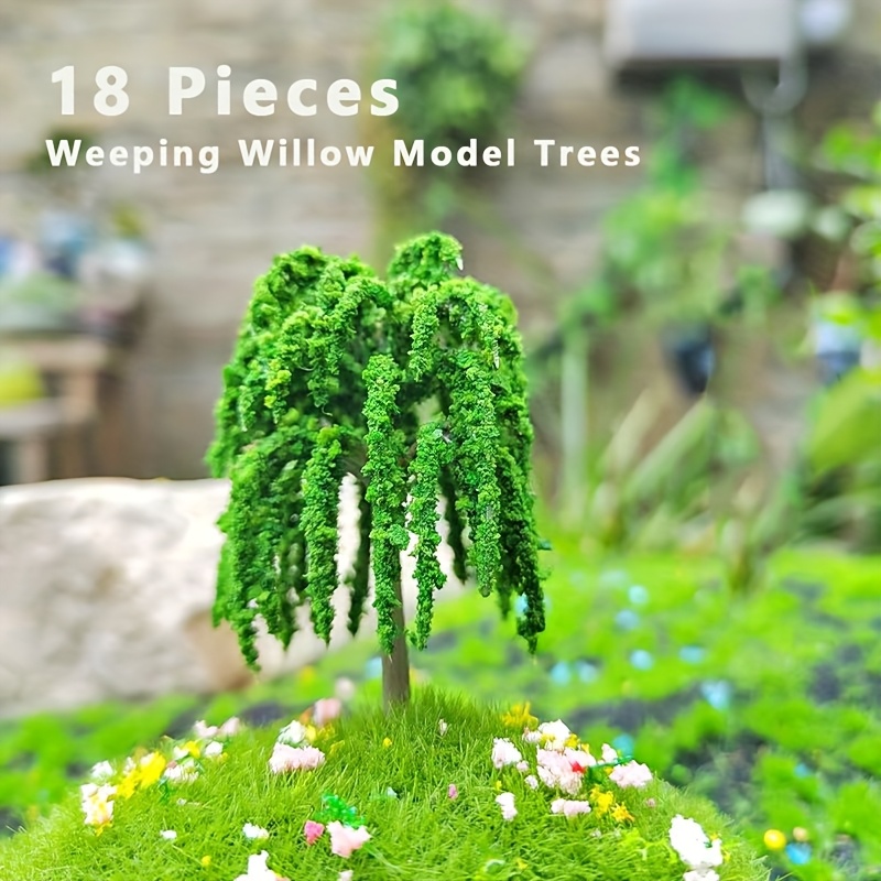 18pcs Model Trees 2.4-3.7inch Mixed Model Tree Train Scenery Architecture Trees Fake Trees For Diy Crafts, Building Model, Scenery Landscape