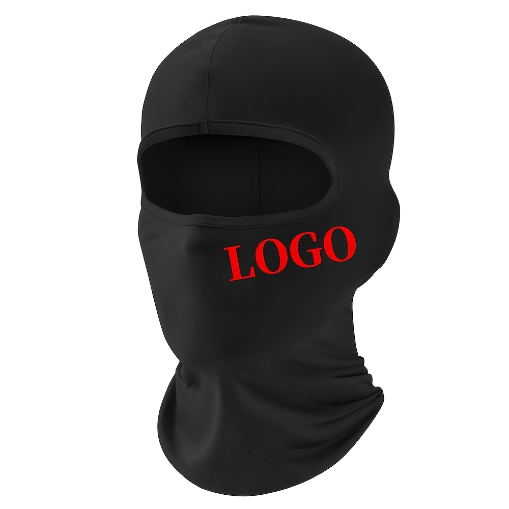 TEMU Custom Full Face Balaclava Mask Printable With Logos, Couple Names, And Patterns. Stretchy Breathable Fabric Covers Face And Neck, Unisex