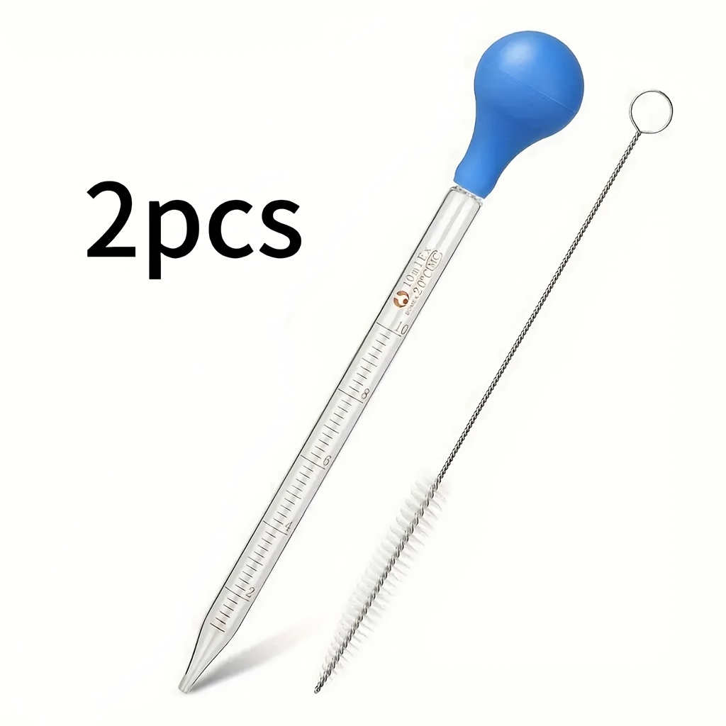 10ml Glass Dropper For Laboratory Use, Featuring Precise Scale And A Cleaning Brush, Suitable For Handling Liquids In