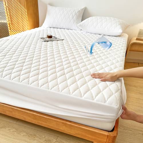 1 color waterproof mattress protector cover no pillowcase or pillow insert soft and comfortable solid color bedding waterproof mattress cover for bedroom waterproof fitted sheet fitted sheet only