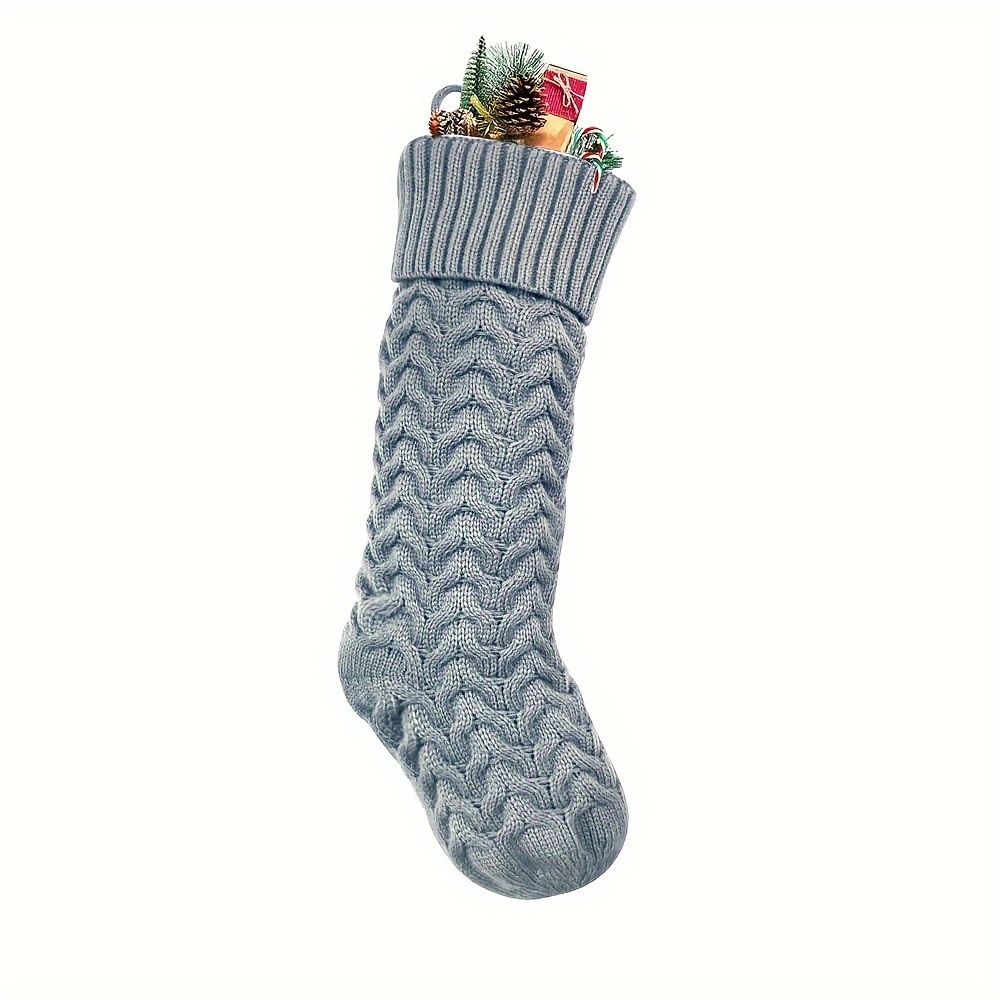 TEMU Custom Embroidered Knit Christmas Stockings, Polyester, , Holiday Decor, No Feather, For Home & Kitchen Use