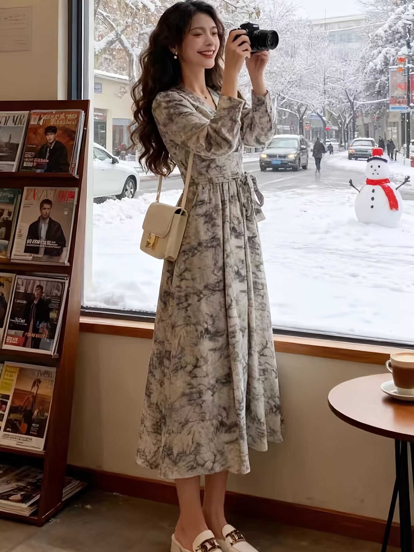 elegant womens dress spring summer floral chiffon dress