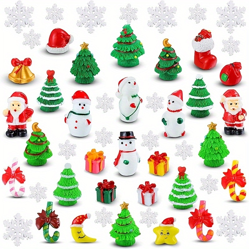 

Zonon 50pcs Miniature Christmas Figurine Set, Ornaments, Diy Pendant Accessories For Decor,