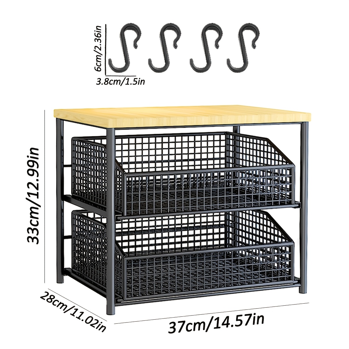 TEMU Mensola da appoggio, scaffale a con per macchina da caff癡, tazze e bustine di t癡, resistente e salvaspazio, per cucina, ufficio e appartamenti,