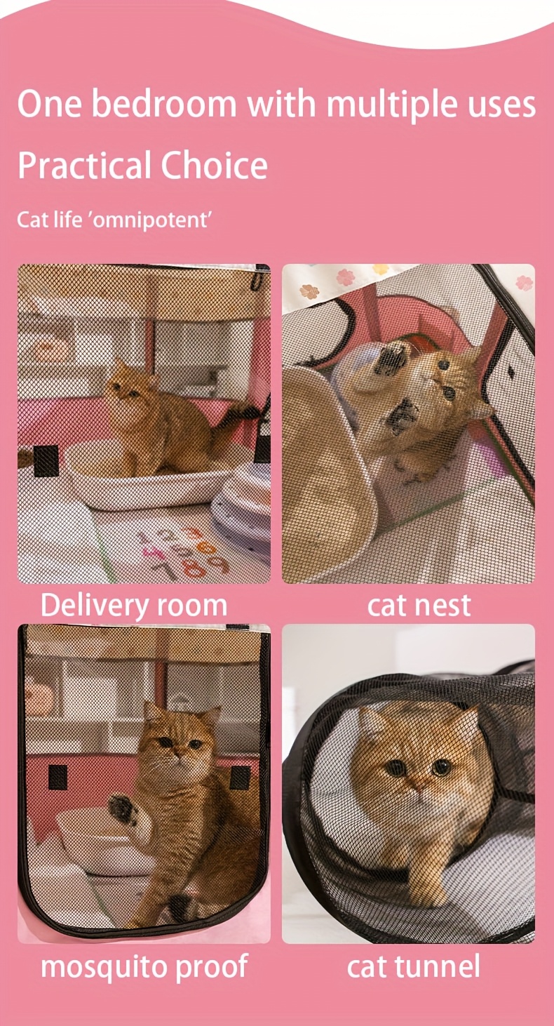 foldable cat and dog cage fence   bed pet supplies tent cat delivery room puppy and kitten delivery room Product details 2
