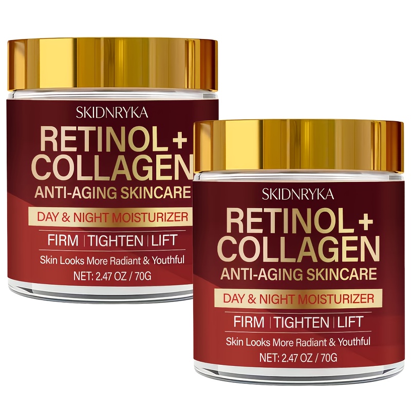 TEMU Free (2pcs) Retinol Instant Firming Face Cream | Deep Moisturizing - Containing Collagen, Vitamin C, Improve And , Make Skin Glow, Mild And