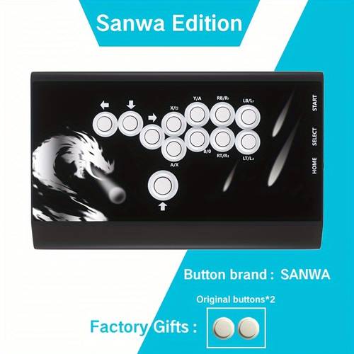 fengyun arcade fighter rocker 6 computer game controller steam button metal material game keyboard usb interface pc ps3