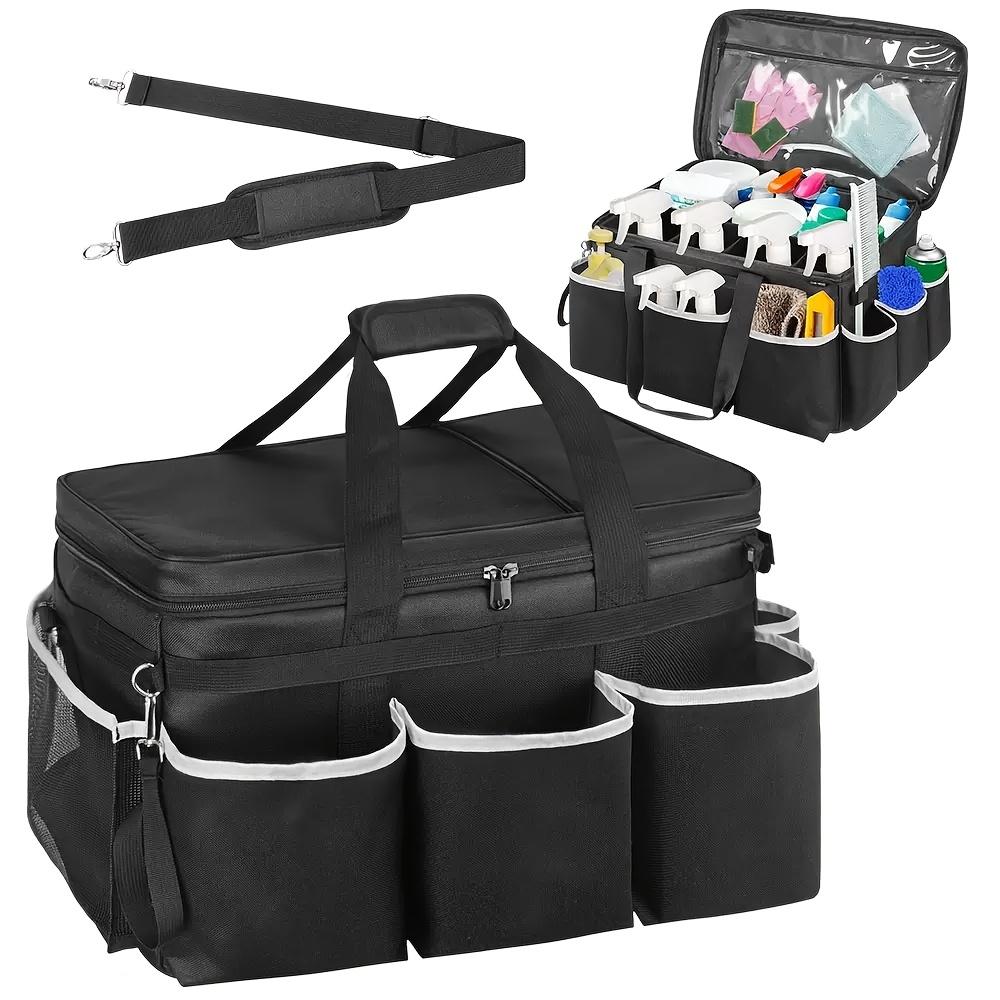 TEMU Borsa portaoggetti multifunzione portatile per pulizia e conservazione, borsa per attrezzi per la pulizia e della cucina, borsa da trasporto per
