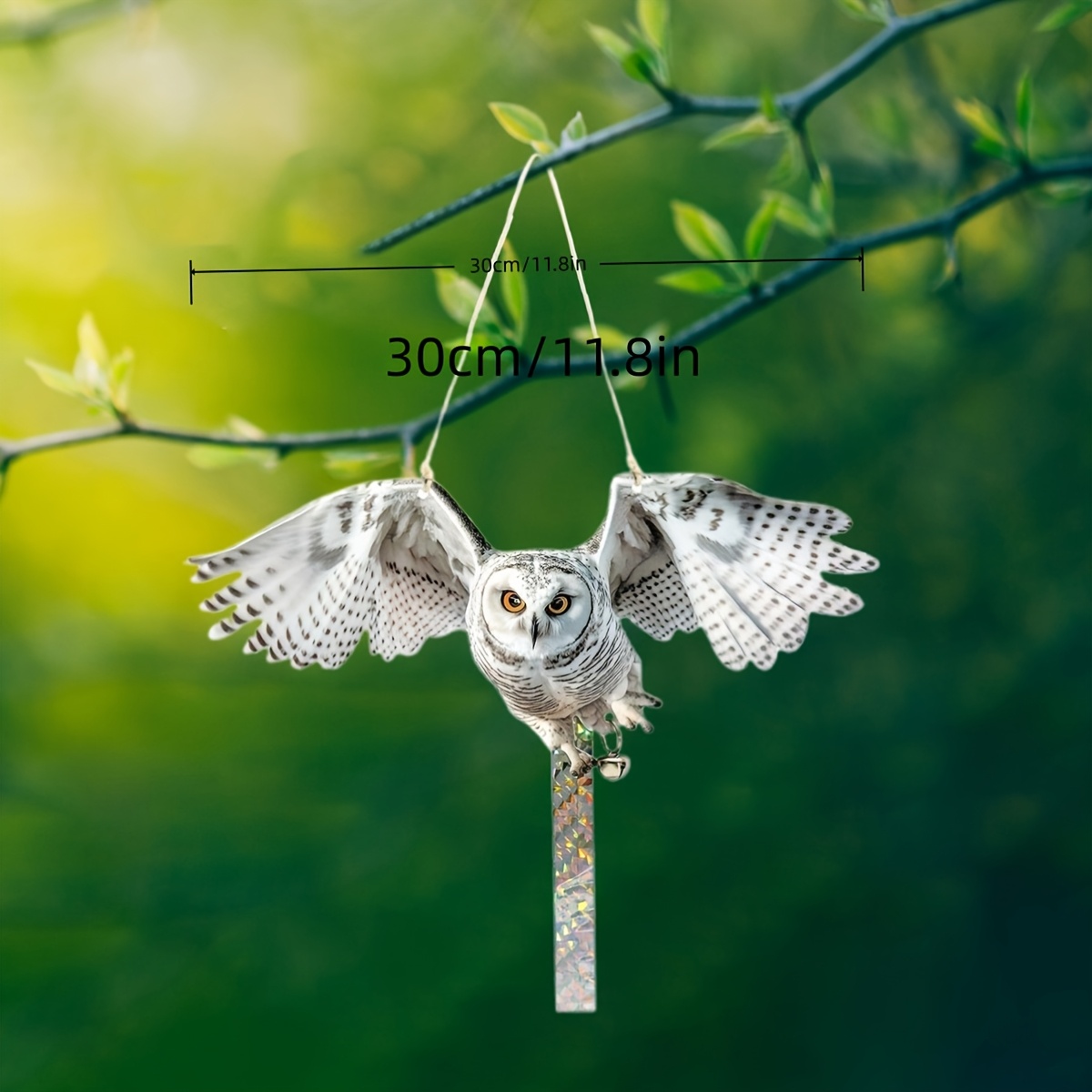 TEMU 2d Flat, Realistic Acrylic Owl Ornament For Deterring Birds In Gardens Or On Patios