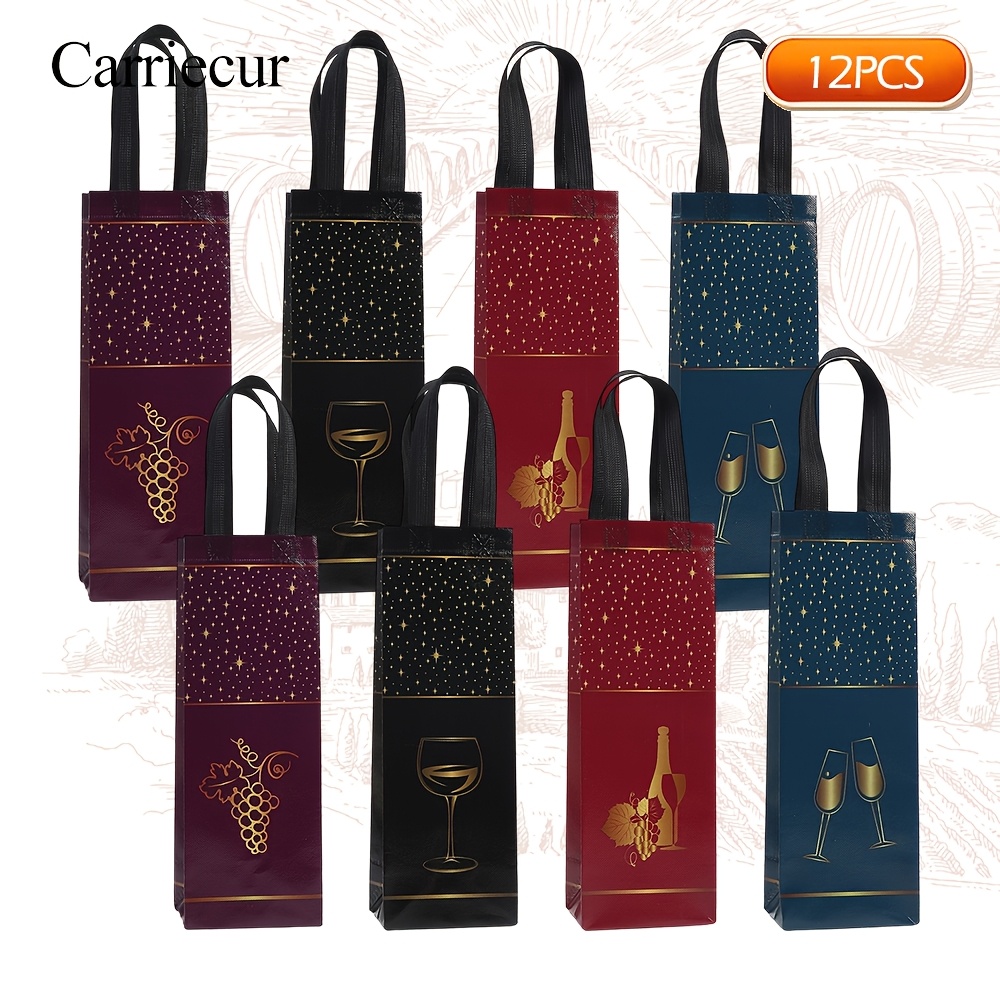 TEMU Gift For Her/him Non-woven Water Cup Gift Bag, Water Cup Bag With Starry Sky Pattern, Purple, Black, Red And Blue 4 Patterns And Styles Are