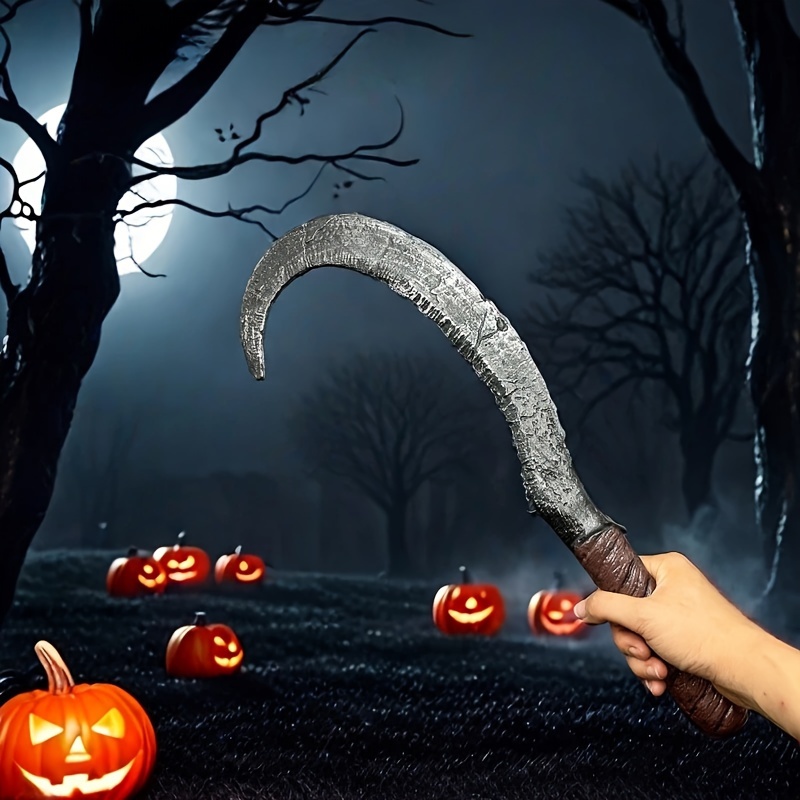 

Reaper's Scythe Prop - Durable Plastic, Perfect For Party Pranks & Decorations