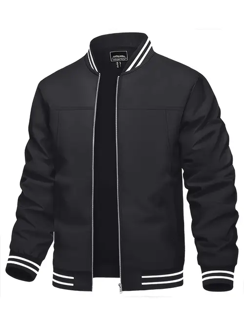 mens lightweight casual windbreaker with breathable fabric full zip closure multiple pockets for business golf hiking casual attire
