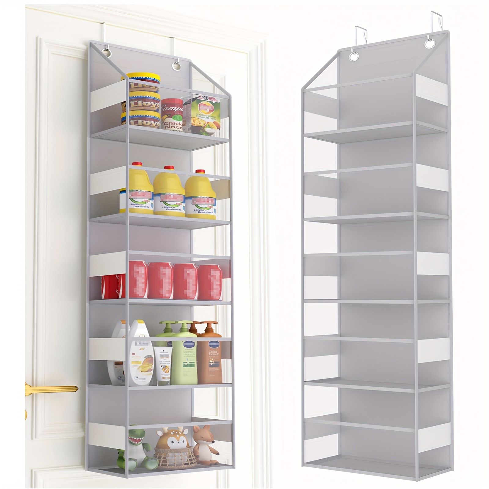 

Over The Door Storage Hanging Organizer, 5-shelf Clear Hanging Storage Pantry Organizer, Large Capacity Door Organizer For Closet, Bedroom, Baby Nursery, Bathroom And Sundries