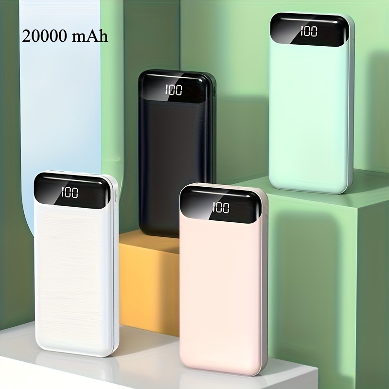 20000mah large capacity portable power bank 2 usb outputs and type c output input suitable for charging mobile phone devices   with led display multiple colors   from