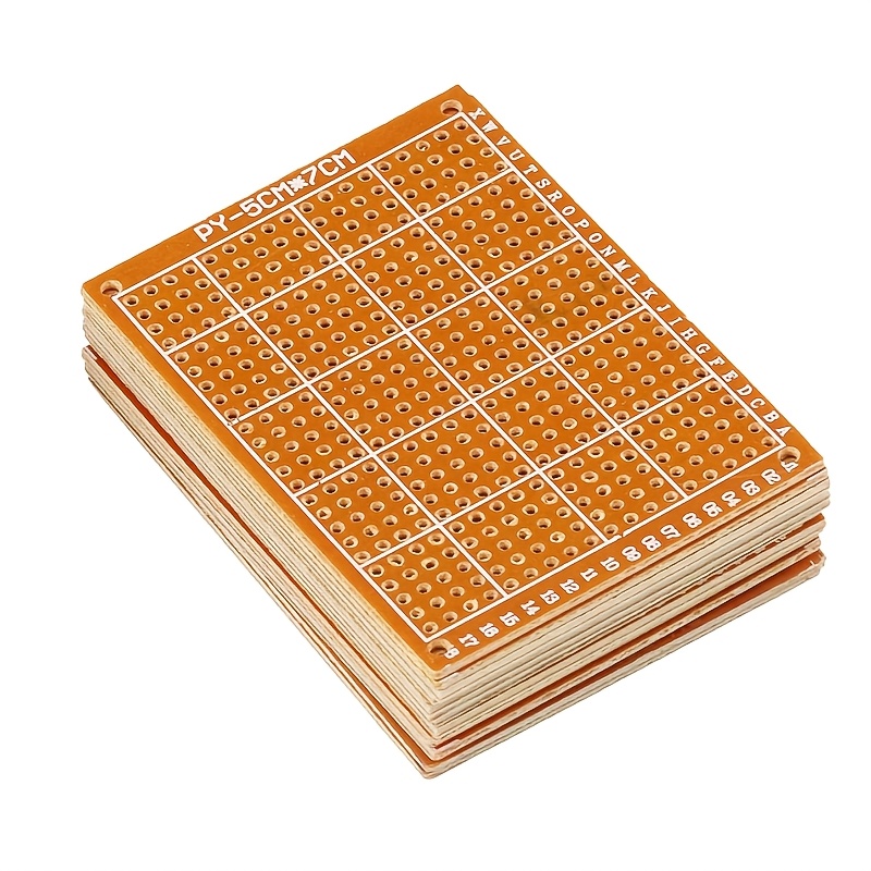 TEMU Set Of 10 Pcb Prototype Boards, Versatile Breadboards Measuring 5x7cm, With Standard Ic - Ideal For, Kits, Robotics , Robot Kits, And Related