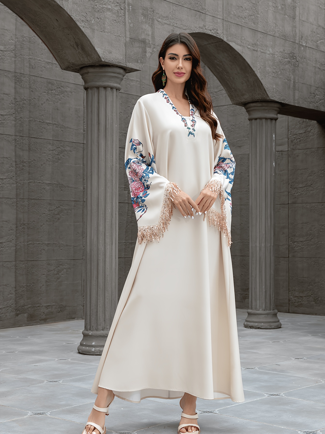 floral wedding guest dress with sleeves Maxigerui Women's Long Sleeve Floral Maxi Dress 2026 Spring Summer Wedding  Guest Dress Blue Watercolor S at Amazon Women's Clothing store main image 0