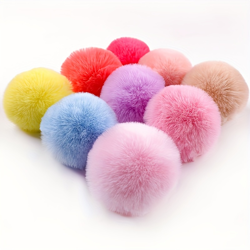 

6-pack Fabric Fur Pom Poms, Soft Fluffy Craft Balls For Hats, Shoes, Bags - Diy , Sewing & Knitting Supplies