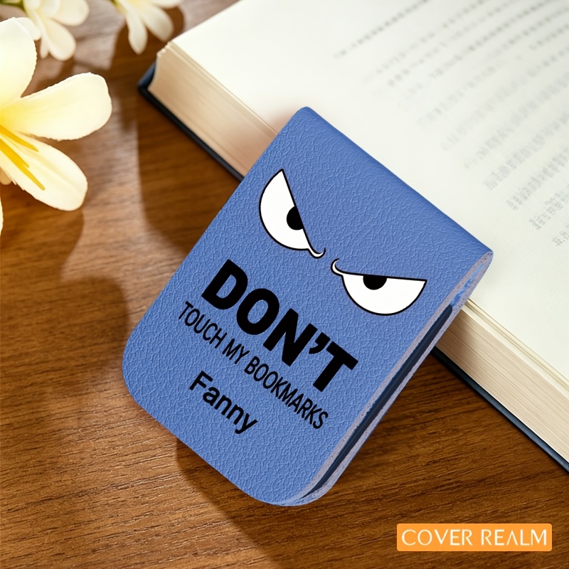TEMU Personalized Pu Leather Magnetic Bookmark With Custom Name/text & " My Bookmarks" Message - Magnetic Suitable For Books, -readers, Tablets,