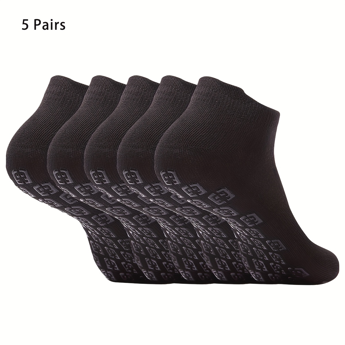 TEMU 5-pair Thin, Breathable, Quick-drying Yoga Socks With Silicone Anti-slip Grip, Low-cut Short Socks For Men And Women, Suitable For Yoga And