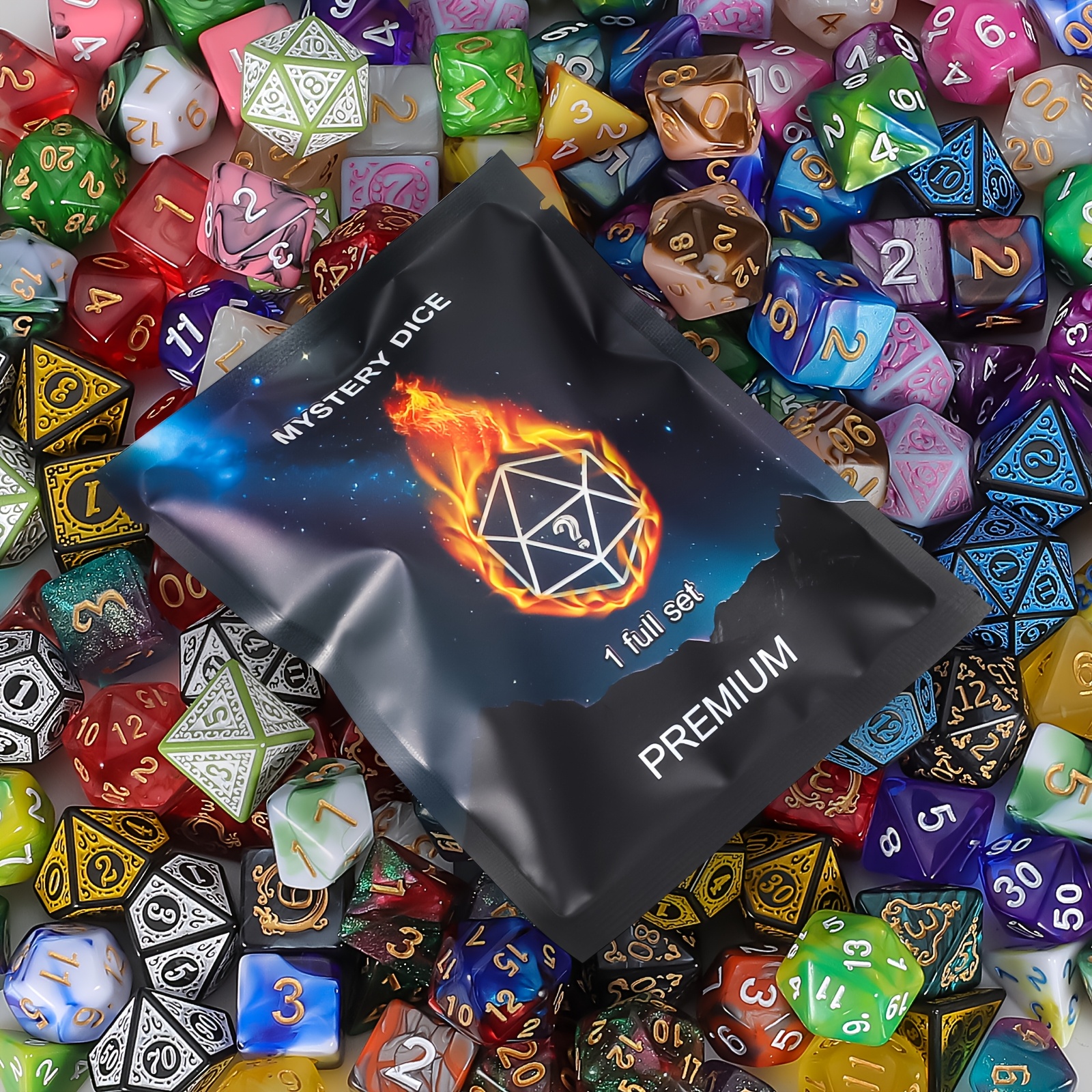 

Halloween/christmas Gift 8/40pcs Set, Set Includes Random 7 Die Polyhedral Dices, Random A Creative Pattern Bag For Rpg Role-playing Game, Mystery Set Are Great For Dnd Players.