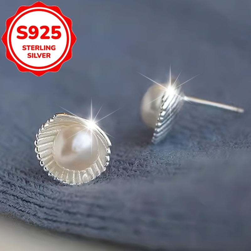 2pc Women's S925 Pure Silver Retro Stud Earrings Gift