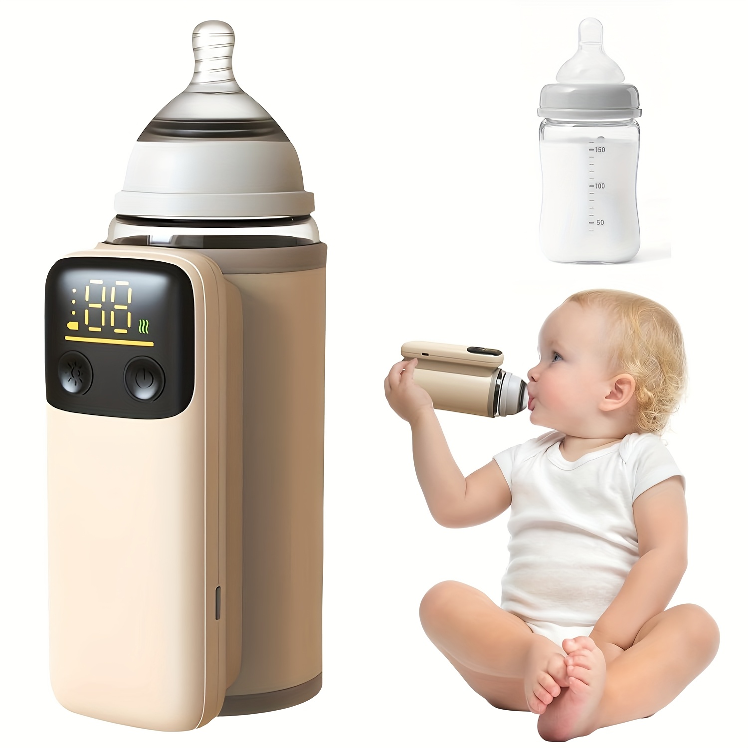 cordless portable bottle heater 6 level temperature control 6000mah battery capacity fits 7 2  83in bottles ideal for outdoor home and travel use   to heating and   portable bottle warmer cordless heater   0