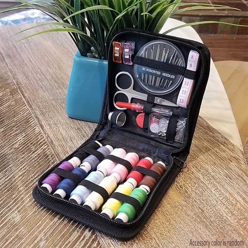 E-shop Reise-Nähwerkzeug-Set, 59-teiliges tragbares Set, inklusive Schere, Garn, Maßband – Nähzubehör & -bedarf – für Bastelliebhaber – Geschenk für