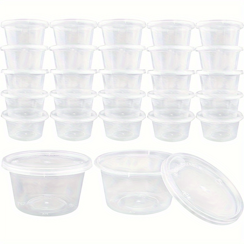 

10-piece 4oz Clear Plastic Containers With Lids - Perfect For Slime, Crafts & Food Storage