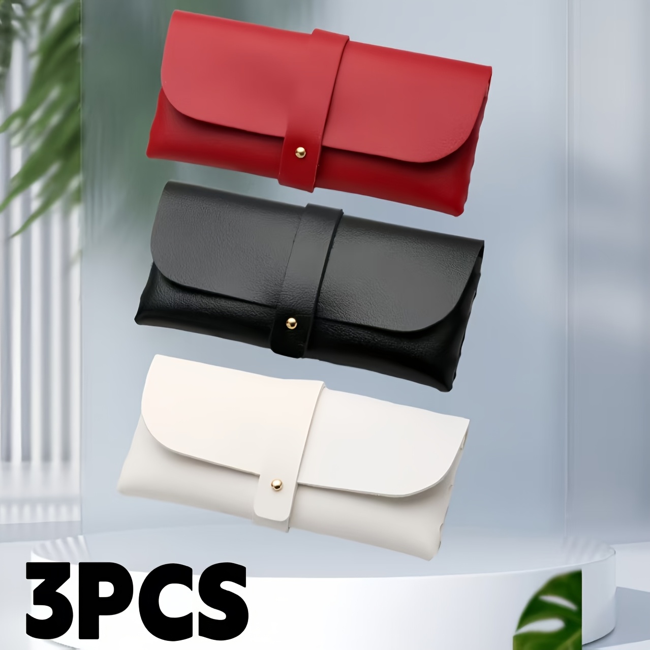 Image of 3pcs/men Women Fashion Eyeglass Case, Glasses Storage Bag, Suitable For Most Glasses, , Portable Eyewear Organizer
