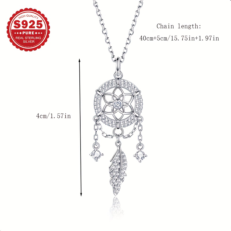 Sterling Silver Dreamcatcher Pendant Necklace Elegant Jewellery_voghion.com