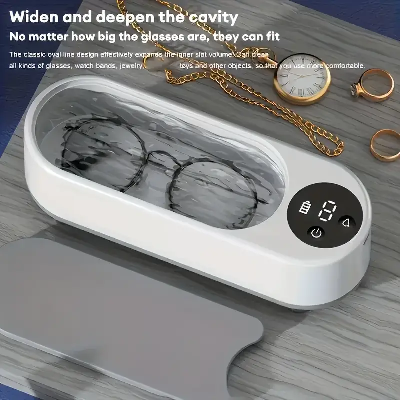 usb rechargeable ultrasonic cleaner for glasses jewelry watches high frequency vibration deep cleaning machine portable cordless design with lithium battery details 1