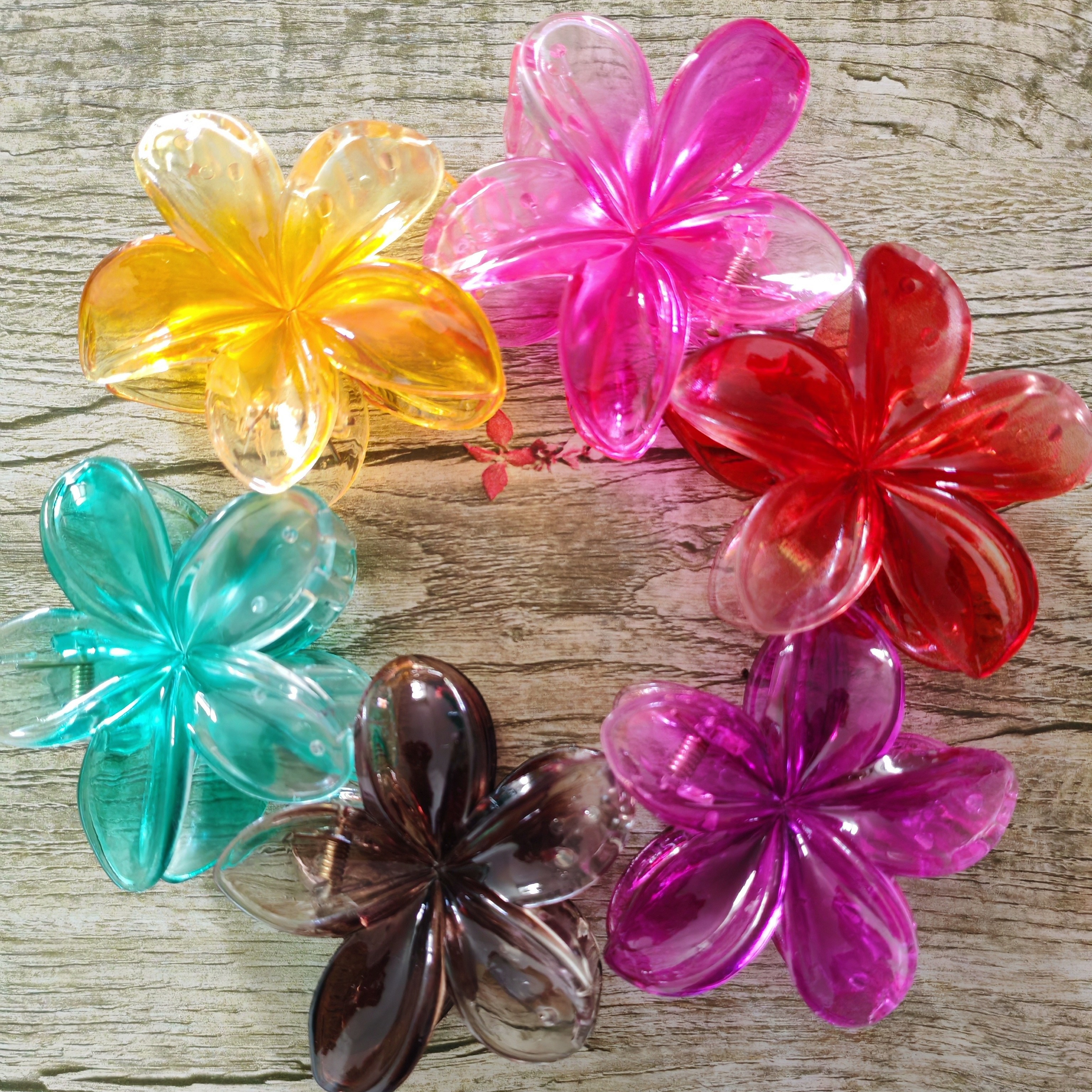 

Chic Floral Hair Claw Clips Set - Large, Non-slip Ponytail Holders For Women & Girls - Valentine's Day Gift