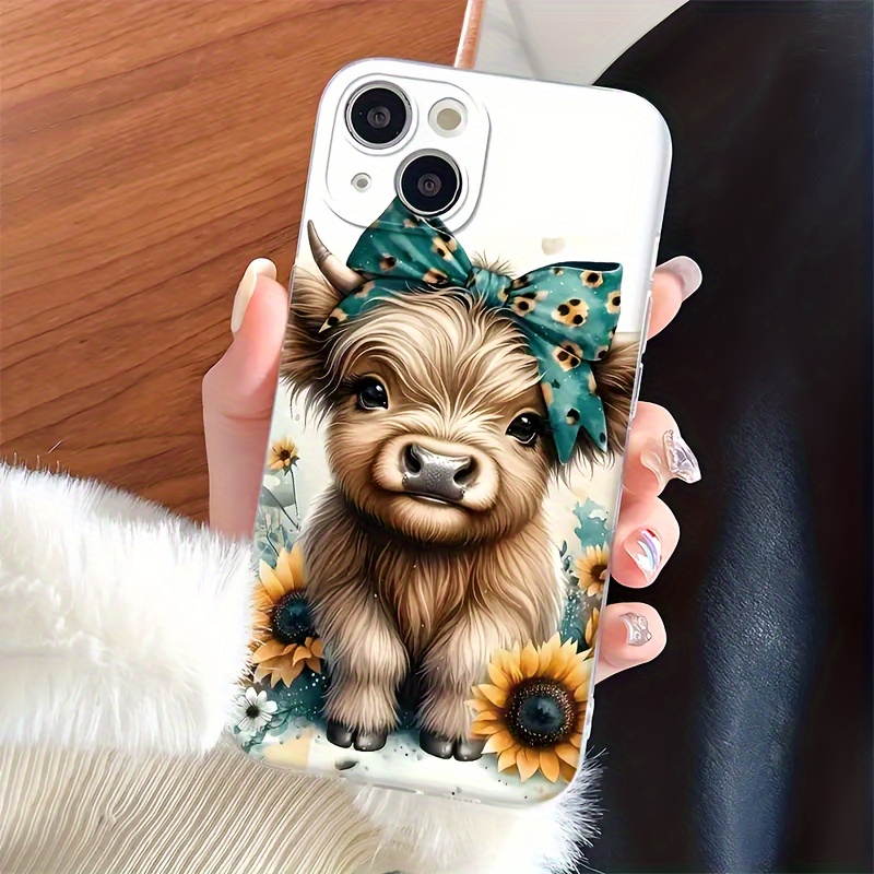 

Highland Cow Sunflower Cute Cool Case, Anti-fall With Lens Protection, Suitable For Iphone 11/12/13/14/15/16 Pro Max/plus