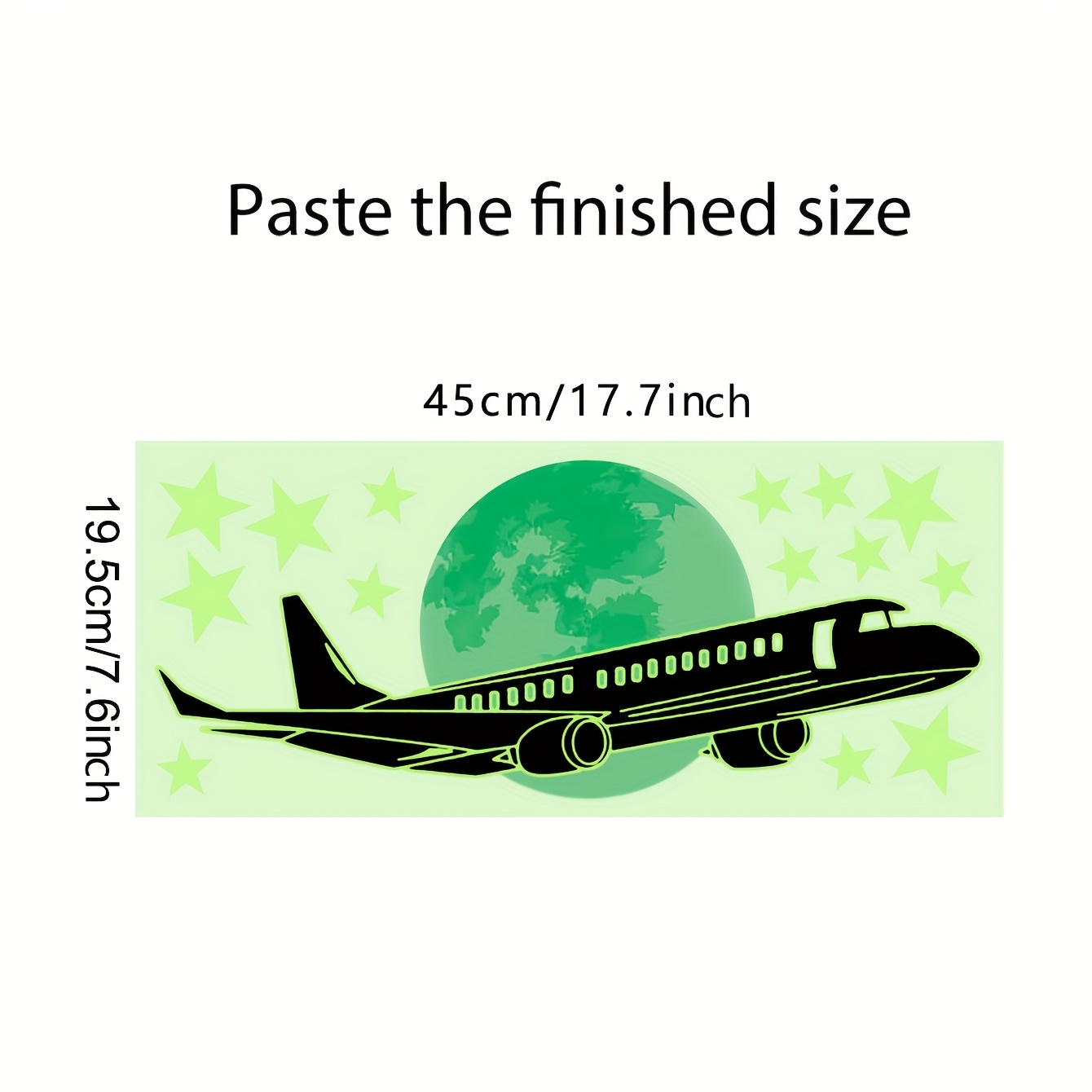 Image of A Self-adhesive Bedroom Wall Decal Of An Airplane And Stars In Sky, Zsz1314